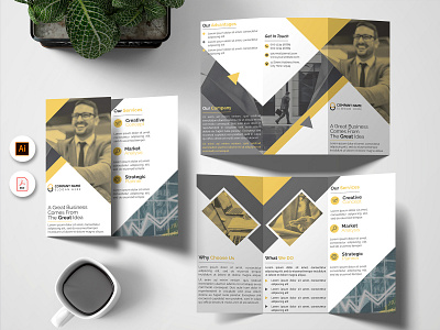 Corporate Business Tri-Fold Brochure Template