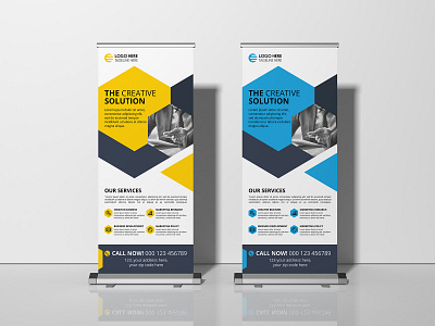 Corporate Roll up Banner Design advertizing banner banner ads branding clean company corporate creative creative banner design handout leaflet rollup stand banner