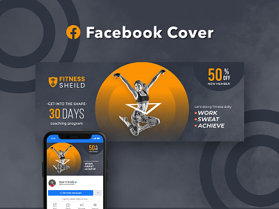 Fitness Facebook Cover Design ads advertisement banner branding clean cover design design facebook ads facebook cover fitness banner graphic design gym cover sweat