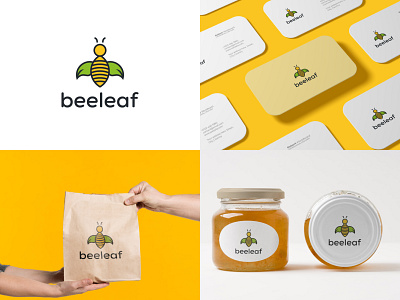 Bee + Leaf Logo Design