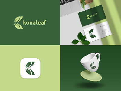 Letter K + Leaf Logo Design brand identity branding business logo clean creative logo design graphic graphic design green illustrator kona leaf leaf logo letter k logo logo art logo inspiration logo mark logodesign minimalist logo natural logo typography