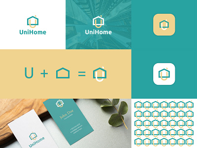 Letter U & Home Icon Real Estate Logo Design