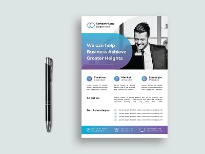 Modern Business Flyer a4 size advertising branding business flyer corporate flyer creative design handout illustration leaflet