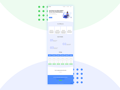 Book Keeping Website Landing Page adobe xd book keeping landing page landing page design landing page ui layout ui web web design webdesign