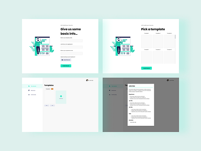 Resume Builder Webapp UI/UX Design adobe xd app branding dashboard design design figma figma ui kit green job application job portal web design mobile app design modern design resume resume builder resume builder webapp saas ui design ui ui designer ux web design