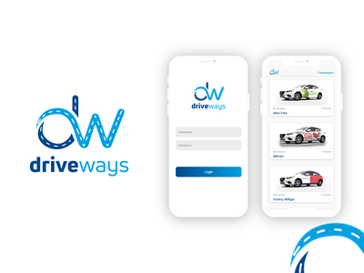 DriveWays Mobile App Ui adobe xd app car car app car wrap design mobile app design race sticker ui ux vinyl vinyl wrap vinyl wrap app