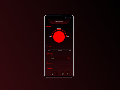 Haptic Setting Mobile App Ui