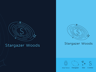 Creative letter word logo design stargazer woods for a business