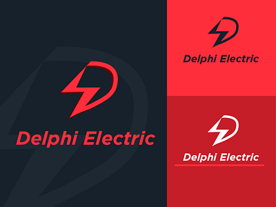 D letter logo with electric concept for business