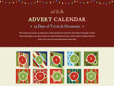 "Advert" Calendar advent calendar christmas holiday web design website