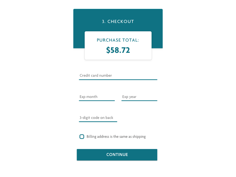 Daily UI #2 - Credit Card Checkout