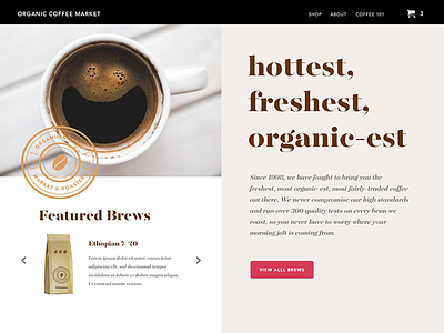 Daily UI #3 - Landing Page coffee daily ui landing page web design