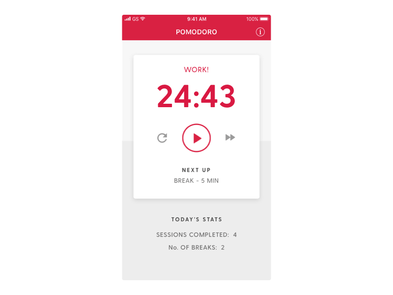 Daily UI #14 - Countdown timer principleformac dailyui pomodoro mobile app timer
