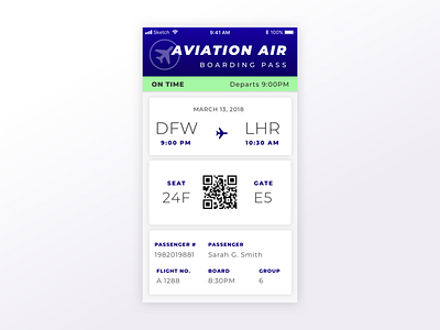 Daily UI #24 - Boarding Pass boarding pass dailyui mobile