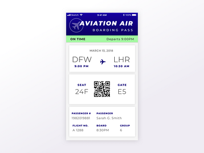 Daily UI #24 - Boarding Pass