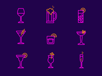 Daily UI #55 - Icon set cocktails dailyui drinks icons