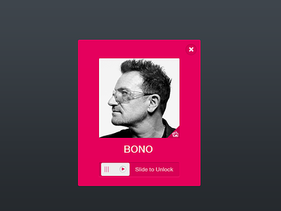 Slide to unlock - bono bono design flat knob metro pic plain profile red rocker simple slide u2 ui user interface