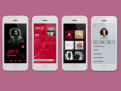 Iphone UI music player app interface albums app design flat interface mp3 music ui