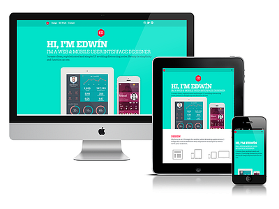 Redesign Website - UI designer - Edwin Eddie Diaz clean css flat portfolio redesign responsive simple typography web fonts