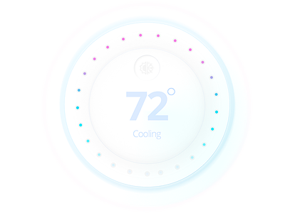 Thermostat UI dial - #30dayUI -Day 4 cool dial flat hot iot nest thermostat ui user interface