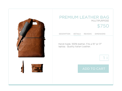 Shopping Retail Product UI - #30dayUI - Day 12 clean flat leather product retail shopping shopping cart ui