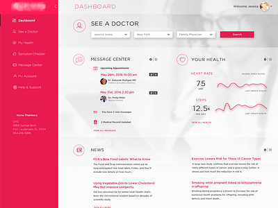 Doctor Health UI Dashboard analytics charts clean dashboard doctor flat flat design healthcare md medical patient