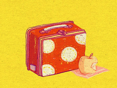 Daily Doodle #14 apple daily doodle drawing eating fruit illustration lunch pattern polka dots vintage