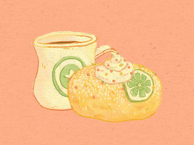 Daily Doodle #20 art breakfast coffee daily daily doodle dessert donut dough food illustration