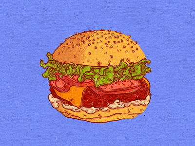 Daily Doodle #30 beef bread burger daily doodle food illustration