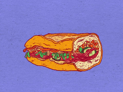 Daily Doodle #50 bahn mi dailies doodle drawing food illustration lunch