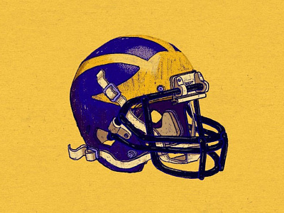 Daily Doodle #63 daily doodle football helmet illustration michigan pure michigan