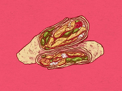 Daily Doodle #64 dailies doodle food illustration sandwich shawarma