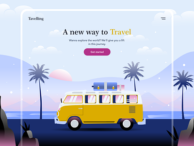 Travel Web Design illustration illustrator typography ui ux vector web