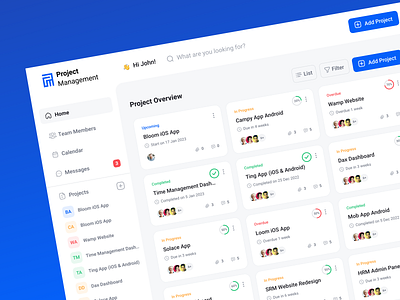 Project Management Dashboard Design