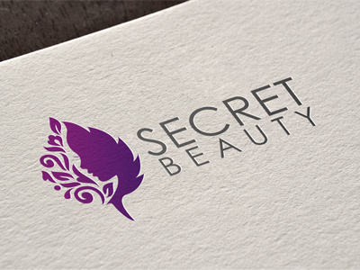 Beauty Logo Design beauty leaf logo ornament purple