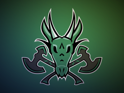 Dragon Logo WIP axe dragon green logo sports vector