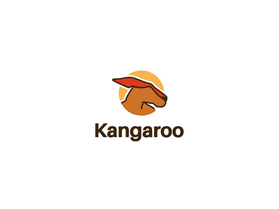 Kangaroo logo branding design flat illustration logo vector