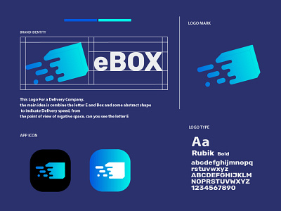 EBOX box brand identity branding business delivery design icon logo services typography