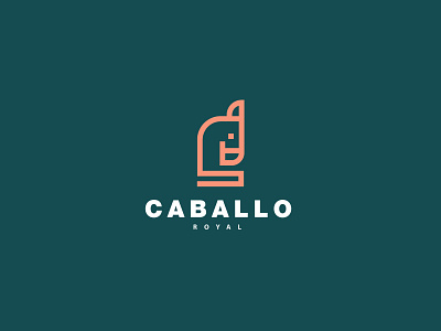 CABALLO ROYAL animal brand identity branding design flat horse illustrator logo minimal
