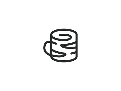 Chag-a black branding cup design icon logo mark minimal mushroom natural nature symbol tea tree