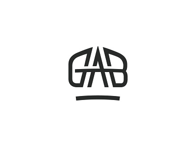 GAB b black branding coffee coworking design hostel icon logo mark minimal symbol typography wordmark