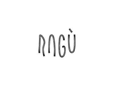 RAGÙ, fresh pasta black branding counter design food icon italian logo mark minimal pasta restaurant symbol typogaphy wordmark