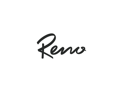 Reno black branding design icon lettering logo mark minimal signature symbol typography wordmark