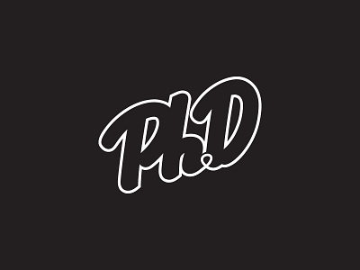 Ph.D black design icon logo mark phd typography white