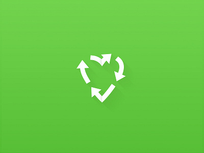 Geodon donation green heart icon logo mark minimal recycle simple symbol white
