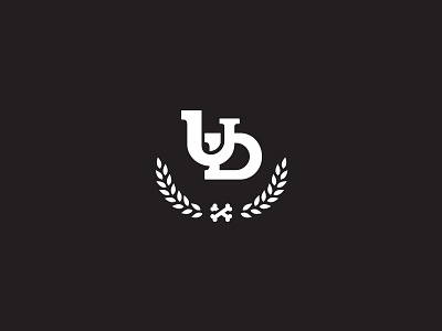 Underdog black club d icon jogging logo mark minimal symbol u white