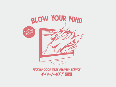 Blow Your Mind branding branding design call colombia design icon illustration logo medellin mind oldschool patch retro typography vector