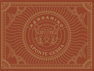 Pergamino - Aponte Gesha art deco coffee colombia design icon illustration logo medellin patch typography vector