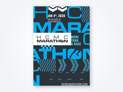 HCMC Marathon 2020 blue event poster half marathon hcmc ho chi minh city marathon poster poster design race run running saigon sports