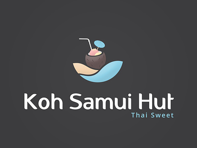 Koh Samui Hut beach coconut koh samui logo logo design logo design branding sweet thai thailand